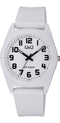Q&Q V13A-003VY - Horloge - Analoog - Unisex - Plastic band - Rond - Kunststof - Cijfers - Wit