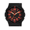 Q&Q V31A-005VY - Horloge - Sport - Analoog - Unisex - Plastic band - Rond - Cijfers - Kunststof - Zwart - Oranje - 10 ATM