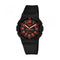 Q&Q V31A-005VY - Horloge - Sport - Analoog - Unisex - Plastic band - Rond - Cijfers - Kunststof - Zwart - Oranje - 10 ATM