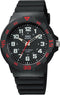 Q&Q VR18J006Y - Horloge - Sport - Analoog - Heren - Mannen - Plastic band - Rond - Cijfers - Kunststof - Zwart - Rood - 10ATM