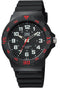 Q&Q VR18J006Y - Horloge - Sport - Analoog - Heren - Mannen - Plastic band - Rond - Cijfers - Kunststof - Zwart - Rood - 10ATM