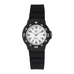 Q&Q VR19J003Y - Horloge - Sport - Analoog - Dames - Vrouwen - Kinderen - Plastic band - Rond - Kunststof - Cijfers - Zwart - Wit
