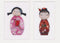 Thea Gouverneur - Borduurpakket met telpatroon - 547A - Voorgesorteerde DMC Garens - Kokeshi-poppen - Aida - 16 cm x 22 cm - DIY Kit