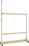 vidaXL - Kledingrek - met - haken - en - wielen - 100x35x157 - cm - bamboe