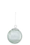 J-Line kerstbal Crackle - glas - mint - medium - 4 stuks