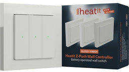 HeatIt Z-Push Wall Controller - Schakelaar - 3x Wit Ral 9003 Gloss