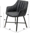 AnLi Style Eetkamerfauteuil striped RVS poten - PU zwart