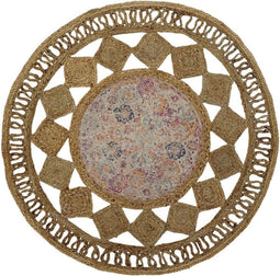 Tapijt DKD Home Decor Jute Katoen Boho (160 x 160 x 0.5 cm)