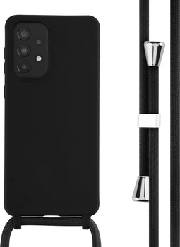 iMoshion Hoesje Geschikt voor Samsung Galaxy A33 Hoesje Met Koord - iMoshion Siliconen hoesje met koord - Zwart
