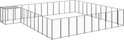 vidaXL - Hondenkennel - 31,46 - m² - staal - zwart