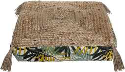 Atmosphera vloerkussen Tropic - Jute - 38 x 38 cm - Flosjes - Stoelkussen