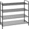 HakuShop Schoenenrek - Zwart- Staal - Industrieel - 16 paar schoenen - 83 x 35 x 78 cm