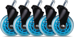 L33T 3″ wielen - Gaming Chairs - Geruisloos glijden en ultieme grip - Blauw (5 stuks)