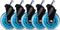 L33T 3″ wielen - Gaming Chairs - Geruisloos glijden en ultieme grip - Blauw (5 stuks)