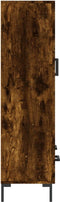vidaXL - Hoge - kast - 69,5x31x115 - cm - bewerkt - hout - gerookt - eikenkleurig