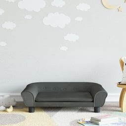Kinderbank 70x45x26 cm fluweel donkergrijs