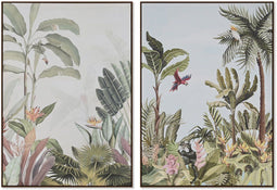Esprit - Schilderij Tropisch - 100 x 4 x 140 cm - Groen (2 stuks)
