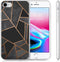 iMoshion Hoesje Geschikt voor iPhone SE (2022) / SE (2020) / 8 / 7 Hoesje Siliconen - iMoshion Design hoesje - Zwart / Meerkleurig / Goud / Black Graphic