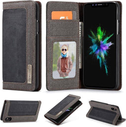 Caseme luxe wallet hoes - Geschikt voor iPhone XS Max - zwart