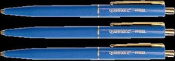 Quantore - Balpen drukknop en metalen clip blauw | 50 stuks