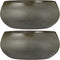 Bloempot schaal donkergroen keramiek voor kamerplant/bloemstukje - H12 x D26 cm - Mica Decorations plantenpotten
