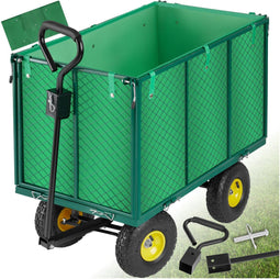 tectake® Bolderwagen - Transportkar - Opklapbare zijwanden - Draagvermogen 544 kg
