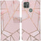 iMoshion Hoesje Geschikt voor Motorola Moto G9 Power Hoesje Met Pasjeshouder - iMoshion Design Softcase Bookcase - Goud / Roze / Pink Graphic