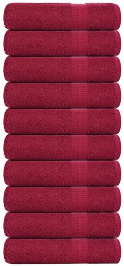 vidaXL - Badhanddoeken - 10 - st - 100x150cm - 360 - g/m² - 100% - katoen - bordeauxrood