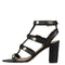 GUESS FL6MGLLEA04 - Dames Sandalen - Blokhak - Gouden bloemetjes - Zwart - 37