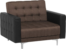 ABERDEEN - Chesterfield fauteuil - Bruin - Polyester