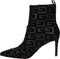 Guess Dafina - Enkellaarzen - Velour opdruk - Zwart - Maat 37