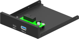 Gembird FDI3-U3C-01 - Frontpaneel - USB 3.1 Type-A + Type-C - zwart