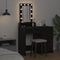vidaXL - Makeup - Tafel - met - LED - Verlichting - - - Zwart - Eik, - 50x41x140 - cm
