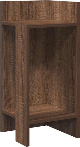 vidaXL - Bijzettafeltje - met - plank - 25,5x27x60 - cm - bruin - eikenkleur