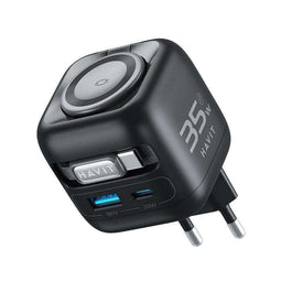 Havit UC250 A-EU - GaN-reislader - uitschuifbaar snoer - zwart