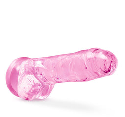 Blush Dildo Love Toy Naturally Yours 8" Crystalline Dildo Rose Roze