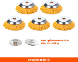 Kibani nylon onkruidborstel 20cm per 5 - onkruidborstel bosmaaier - voegenborstel - staalborstel - onkruidverwijderaar - grastrimmer nylon - universele nylon onkruidborstel