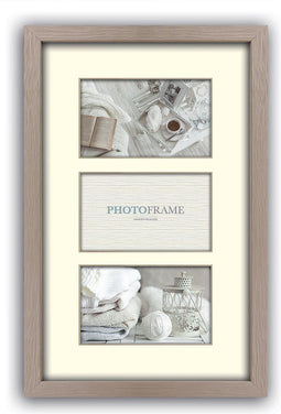 ZEP - Houten Multi fotolijst met passe-partout Regent 2 Taupe formaat 3x10x15 (23x40) - V33102