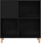 vidaXL - Platenkast - in - Zwart - Eiken - 84,5x38x89 - cm, - Geengineerd - Hout