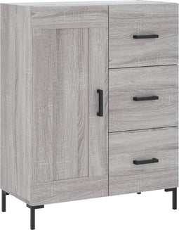 vidaXL - Dressoir - 69,5x34x90 - cm - bewerkt - hout - grijs - sonoma - eikenkleurig