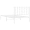 vidaXL - Bedframe - met - hoofdbord - metaal - wit - 100x200 - cm