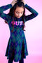 B.Nosy Jurk - Meisjes - Pofmouwtjes - All-over-ruit-print - Maat 98