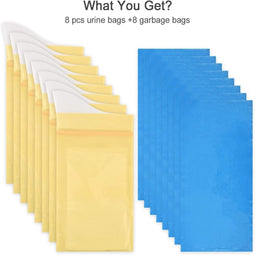 Happygetfit - Draagbare urinezakken, 8 stuks, wegwerp-urinezakken, afsluitbaar, super absorberend, voor noodgevallen, camping, reizen, uniseks, braakzak voor outdoor of lange ritten
