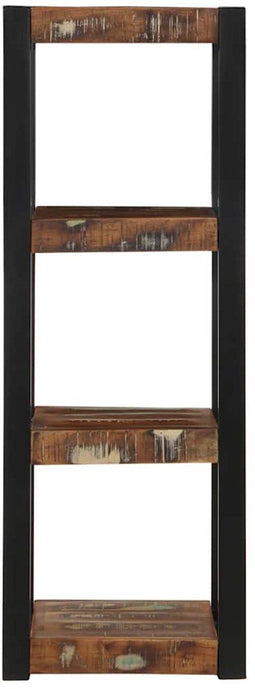 vidaXL - Wandschap - 35x35x100 - cm - massief - gerecycled - hout - meerkleurig