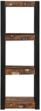 vidaXL - Wandschap - 35x35x100 - cm - massief - gerecycled - hout - meerkleurig
