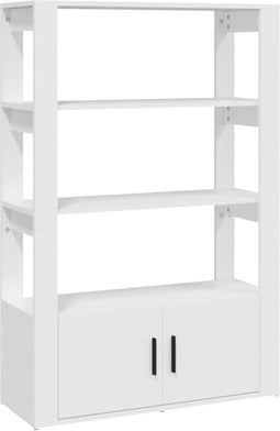 vidaXL - Dressoir - 80x30x119,5 - cm - bewerkt - hout - wit