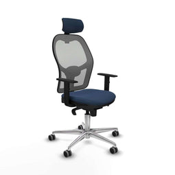 Piqueras y Crespo 1D086G2 - Bureaustoel - Hoogteverstelbaar met armleuning en hoofdsteun - Marineblauw