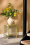 Mica Decorations Clifton - Opbergkast met Deuren - Compact met geribbeld glazen paneel - Beige