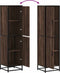 vidaXL - Hoge - kast - 35,5x35x139 - cm - bewerkt - hout - en - metaal - bruin - eiken