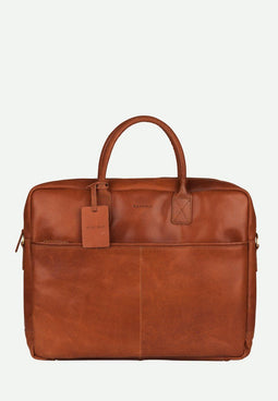 Burkely Vintage Sem Max Big Worker 17.3" - Laptoptas - Ruim ritsvak - Cognac